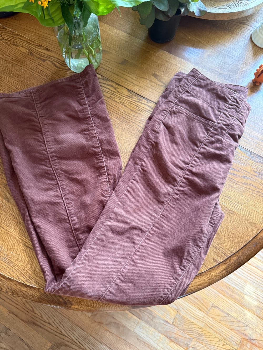 No Boundaries Dusty Mauve Corduroy Flare Pants